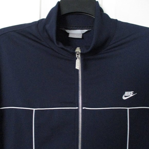 Nike Mens L/S Navy Blue Full Zip Warm-up Sweater - Size Large - Picture 2 of 2